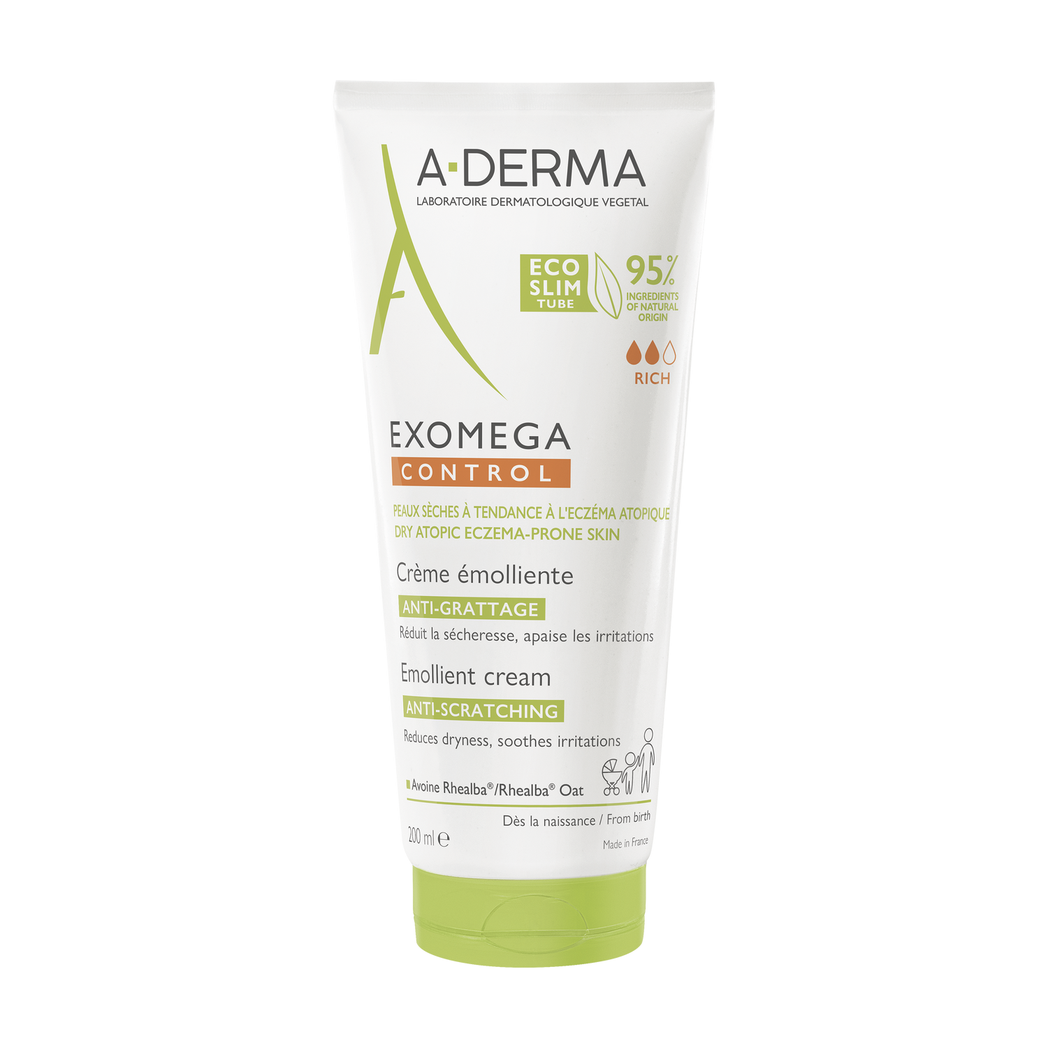 A-Derma A-Derma Exomega Control, krem emolient przeciw drapaniu, od 1 dnia życia, 200 ml