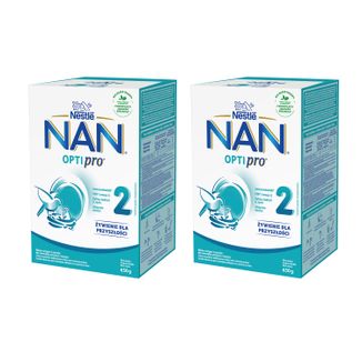 Zestaw Nestle NAN Optipro 2, mleko następne dla niemowląt powyżej 6 miesiąca, 2 x 650 g - zdjęcie produktu
