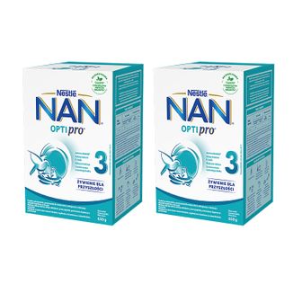 Zestaw Nestle NAN Optipro 3, mleko modyfikowane Junior dla dzieci po 1 roku, 2 x 650 g - zdjęcie produktu