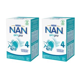 Zestaw Nestle NAN Optipro 4, mleko modyfikowane Junior dla dzieci po 2 roku, 2 x 650 g - zdjęcie produktu