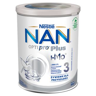 Nestle NAN Optipro Plus 3 HMO, mleko modyfikowane dla dzieci po 1 roku, 800 g USZKODZONE OPAKOWANIE Nestle NAN Optipro Plus 3 HMO, mleko modyfikowane dla dzieci po 1 roku, 800 g USZKODZONE OPAKOWANIE - zdjęcie produktu