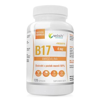 Wish B17 Amigdalina 4 mg + Prebiotyk, 120 kapsułek - zdjęcie produktu
