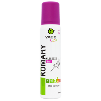 Vaco Kids, spray na komary i kleszcze, 2w1, dla dzieci od 3 lat, IR3535 10%, 100 ml - zdjęcie produktu