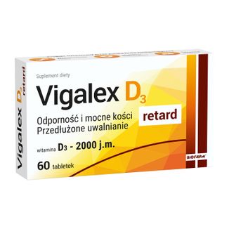 Vigalex D3 2000 j.m. retard, 60 tabletek - zdjęcie produktu