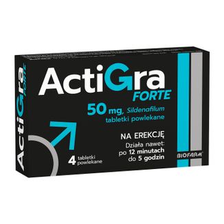 Actigra Forte 50 mg, 4 tabletki powlekane USZKODZONE OPAKOWANIE - zdjęcie produktu