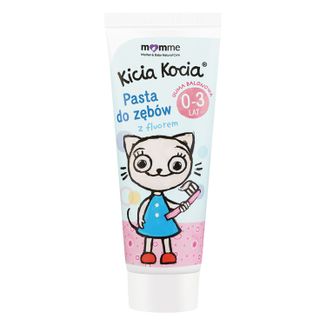Momme Kicia Kocia, pasta do zębów dla dzieci 0-3 lat, smak gumy balonowej, z fluorem, 50 ml - zdjęcie produktu