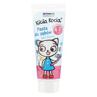 Momme Kicia Kocia, pasta do zębów dla dzieci 4-7 lat, smak gumy balonowej, bez fluoru, 50 ml KRÓTKA DATA - zdjęcie produktu