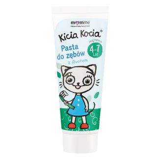 Momme Kicia Kocia, pasta do zębów dla dzieci 4-7 lat, smak miętowy, z fluorem, 50 ml - zdjęcie produktu