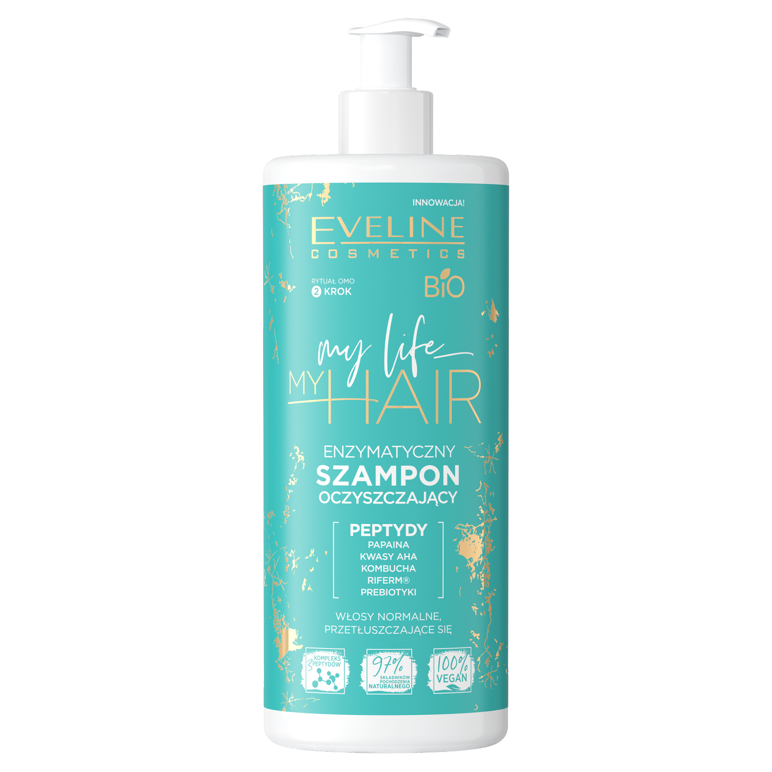 Nieznana Eveline Cosmetics My Life My Hair, enzymatyczny szampon oczyszczający, włosy normalne, przetłuszczające się, 500 ml