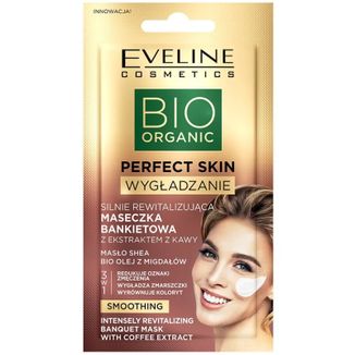 Eveline Cosmetics Bio Organic Perfect Skin, silnie rewitalizująca maseczka bankietowa z ekstraktem z kawy, 8 ml - zdjęcie produktu