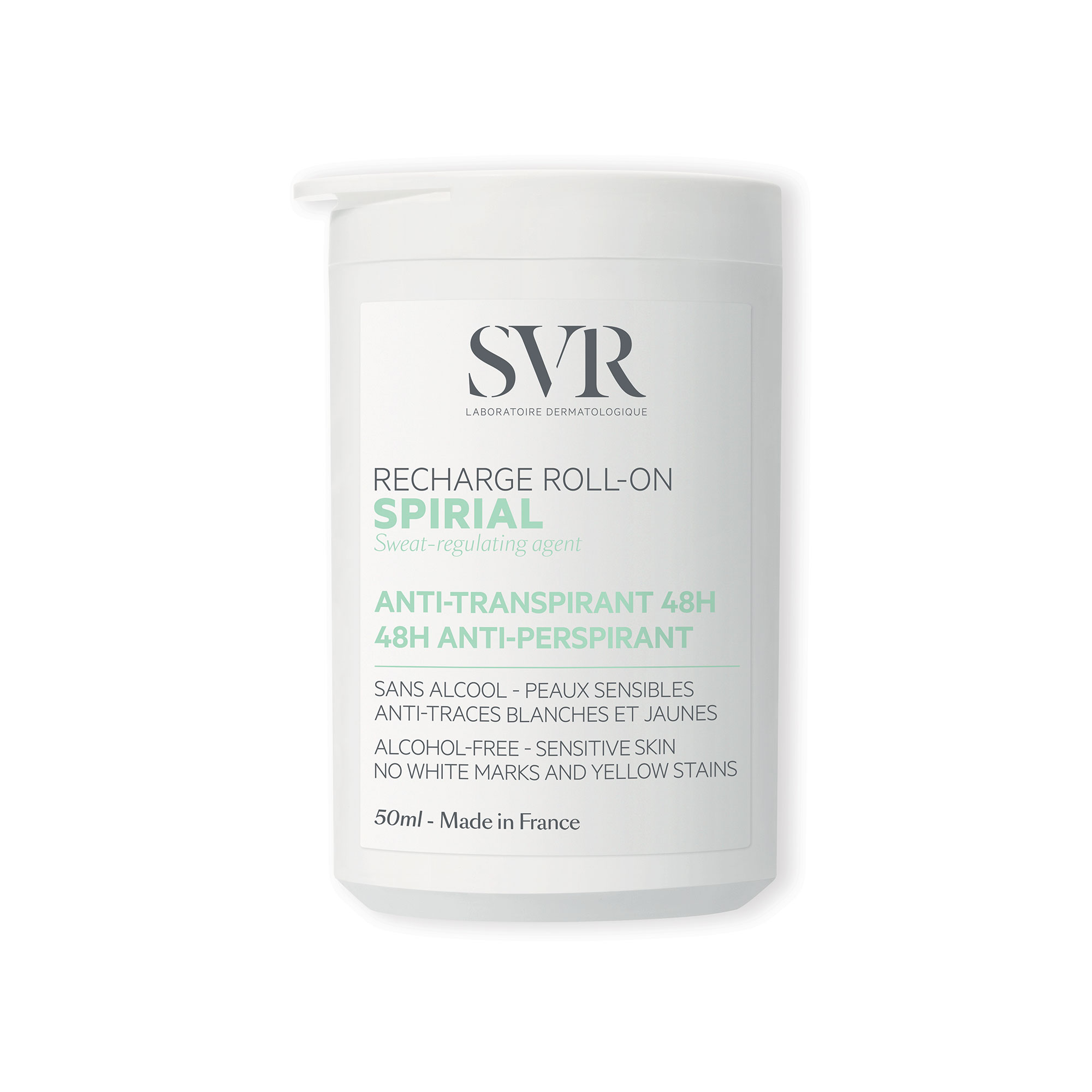 Nieznana SVR Spirial Roll-on, antyperspirant w kulce 48h, refill, 50 ml