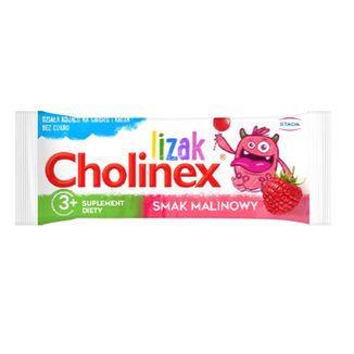 Cholinex Lizak dla dzieci od 3 lat, smak malinowy, 1 sztuka KRÓTKA DATA - zdjęcie produktu