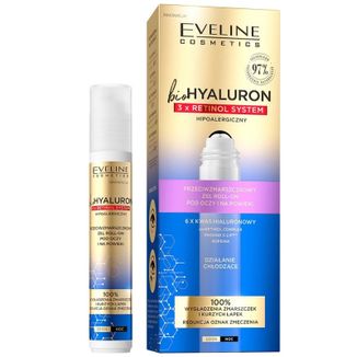 Eveline Cosmetics Bio Hyaluron 3 x Retinol, przeciwzmarszczkowy żel roll-on pod oczy i na powieki, 15 ml USZKODZONE OPAKOWANIE - zdjęcie produktu