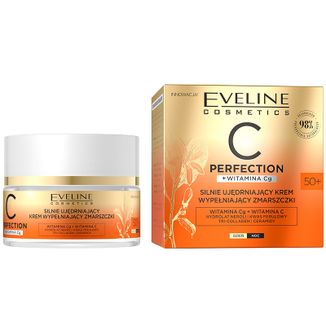 Eveline Cosmetics C-Perfection 50+, silnie ujędrniający krem wypełniający zmarszczki do twarzy, na dzień i na noc, 50 ml - zdjęcie produktu