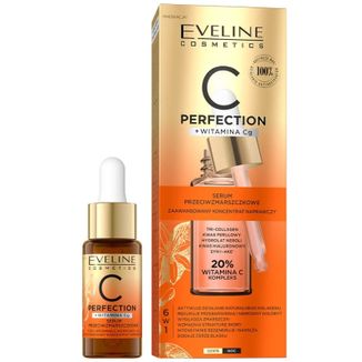 Eveline Cosmetics C-Perfection, serum przeciwzmarszczkowe z 20% witaminą C do twarzy, na dzień i na noc, 18 ml - zdjęcie produktu