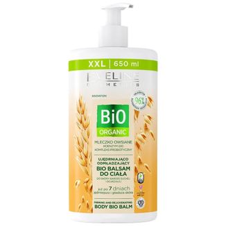 Eveline Cosmetics Bio Organic, ujędrniająco-odmładzający balsam do ciała, mleczko owsiane, 650 ml - zdjęcie produktu