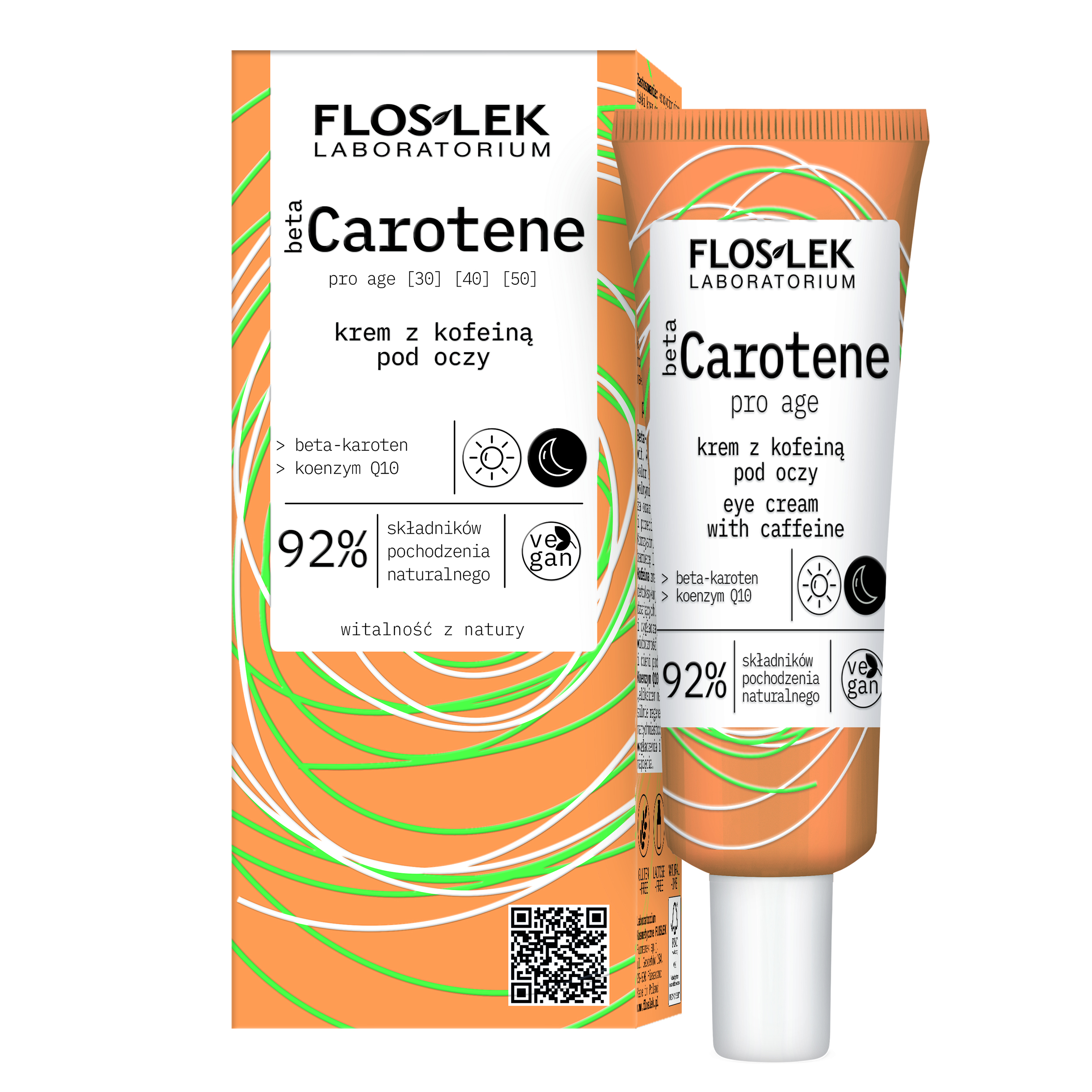 Flos-Lek Floslek Laboratorium BetaCarotene pro age, Creme mit Koffein für die Augenpartie, 30 ml — Inhaltsstoffe und Bewertung