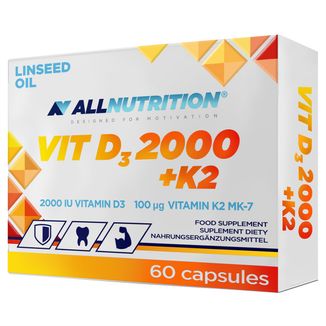 Allnutrition Vit D3 + K2, witamina D 2000 j.m. + witamina K 100 µg, 60 kapsułek - zdjęcie produktu