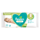 Pampers Sensitive, chusteczki nawilżane, delikatna skóra dzieci i niemowląt, 52 sztuki - miniaturka zdjęcia produktu