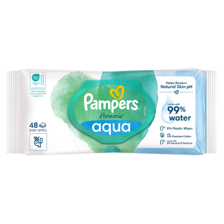 Pampers Harmonie Aqua, chusteczki nawilżane, 48 sztuk - zdjęcie produktu