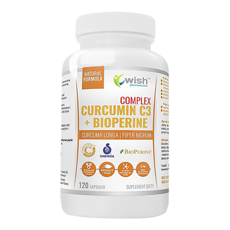 Wish Curcumin C3 + Bioperine Complex, kurkumina i piperyna, 120 kapsułek - zdjęcie produktu