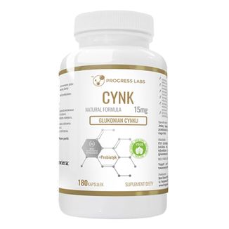Progress Labs Cynk 15 mg, 180 kapsułek  - zdjęcie produktu