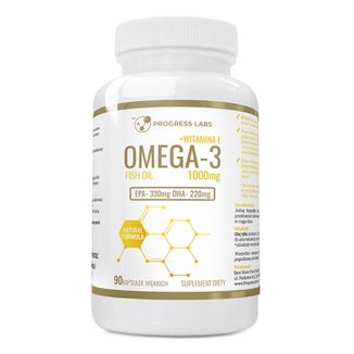 Progress Labs Omega-3 1000 mg + witamina E, 90 kapsułek - zdjęcie produktu