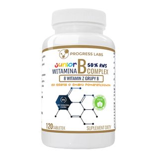 Progress Labs Witamina B-Complex Junior 50% RWS, Smak Pomarańczowy, 120 ...