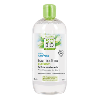 So'Bio Etic Hydra Aloe Vera, oczyszczająca woda micelarna, skóra mieszana i tłusta, sok z aloesu, 500 ml - zdjęcie produktu