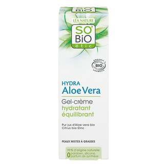 So'Bio Etic Hydra Aloe Vera,  nawilżający i balansujący krem-żel, skóra mieszana i tłusta, sok z aloesu, 50 ml - zdjęcie produktu
