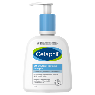 Cetaphil EM, emulsja micelarna do mycia skóry wrażliwej, dla całej rodziny, 236 ml - zdjęcie produktu
