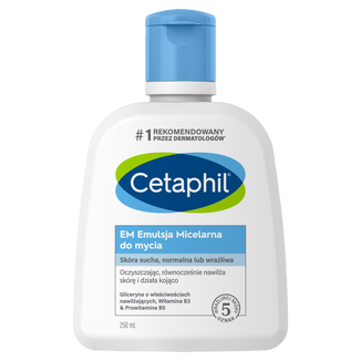 Cetaphil EM, emulsja micelarna do mycia skóry wrażliwej, dla całej rodziny, 250 ml - zdjęcie produktu