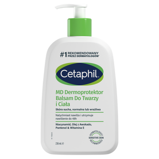 Cetaphil MD Dermoprotektor, balsam nawilżający do twarzy i ciała, skóra sucha i wrażliwa, z pompką, 236 ml - zdjęcie produktu