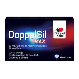 DoppelSil Max 50 mg, 4 tabletki do rozgryzania i żucia USZKODZONE OPAKOWANIE - zdjęcie produktu