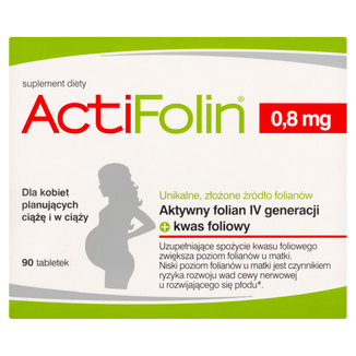 ActiFolin 0,8 mg, kwas foliowy 800 µg, 90 tabletek - zdjęcie produktu