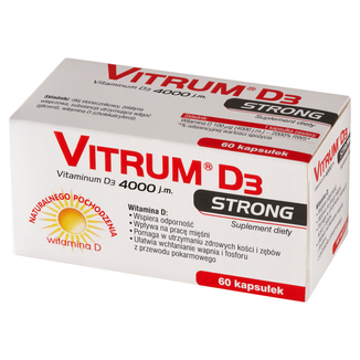 Vitrum D3 Strong, witamina D 4000 j.m., 60 kapsułek - zdjęcie produktu