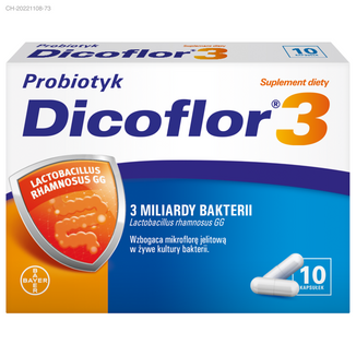 Dicoflor 3, dla dzieci od 3 roku życia i dorosłych, 10 kapsułek KRÓTKA DATA - zdjęcie produktu