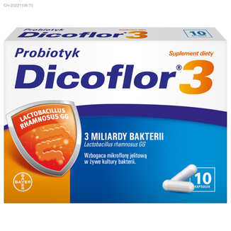 Dicoflor 3, dla dzieci od 3 roku życia i dorosłych, 10 kapsułek - zdjęcie produktu