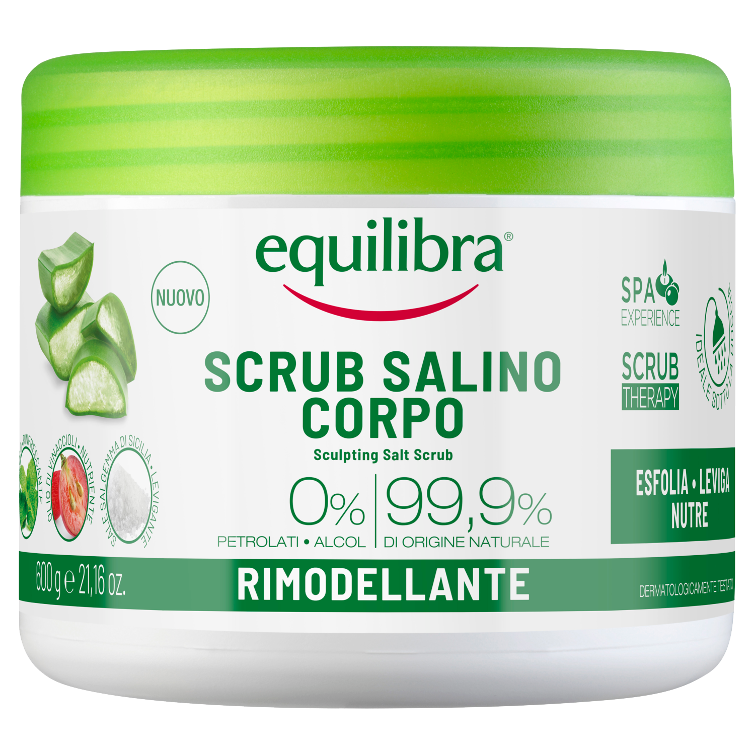 Nieznana Equilibra Aloe, modelujący peeling solny, 600 g