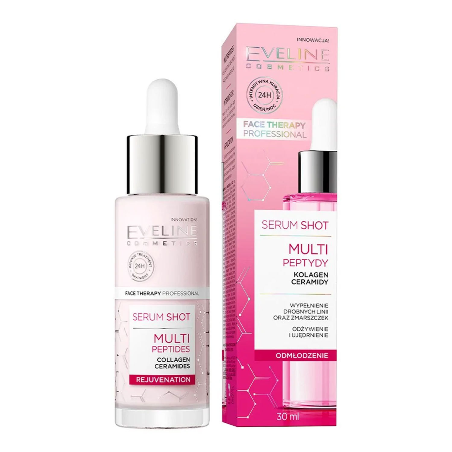 Nieznana Eveline Cosmetics Serum Shot, kuracja odmładzająca, multipeptydy, 30 ml