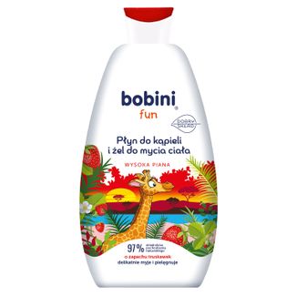 Bobini Fun, płyn do kąpieli i żel do mycia ciała, truskawkowy, 500 ml - zdjęcie produktu
