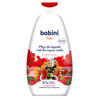 Bobini Fun, płyn do kąpieli i żel do mycia ciała, malinowy, 500 ml - zdjęcie produktu