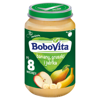 BoboVita Deser, banany, gruszki i jabłka, po 8 miesiącu, 190 g - zdjęcie produktu