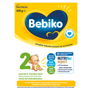 Bebiko 2 Nutriflor Expert, mleko następne, powyżej 6 miesiąca, 600 g - zdjęcie produktu