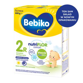 Bebiko 2R Nutriflor Expert, mleko następne z kleikiem ryżowym, powyżej 6 miesiąca, 600 g - zdjęcie produktu