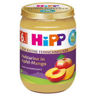 HiPP Owoce Bio, nektarynka z jabłkiem i mango, po 6 miesiącu,190 g - zdjęcie produktu