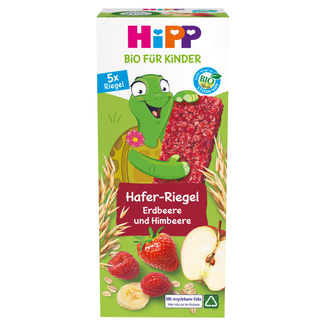 HiPP Batonik owsiany Bio, truskawki i maliny, po 1 roku, 5 x 20 g USZKODZONE OPAKOWANIE - zdjęcie produktu