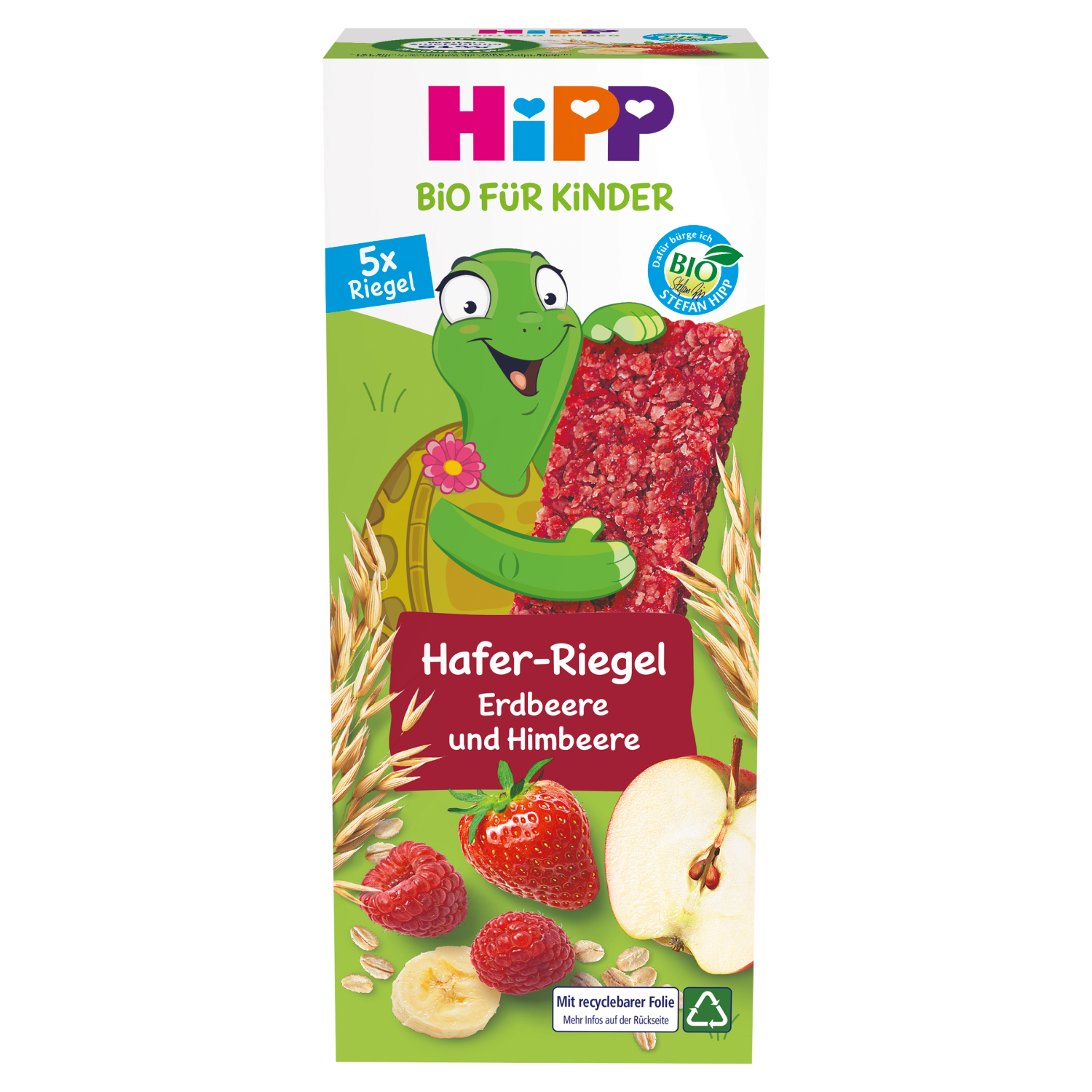Nieznana HiPP Batonik Bio, owsiany, truskawki i maliny, po 1 roku, 5 x 20 g