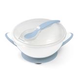 BabyOno, miseczka z przyssawką i łyżeczką, niebieska, 1063/05, od 6 miesiąca, 300 ml, 1 sztuka - miniaturka zdjęcia produktu