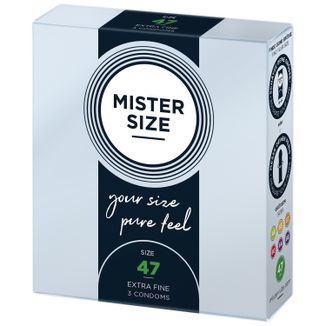 Mister Size, prezerwatywy nawilżane, gładkie, 47 mm, 3 sztuki - zdjęcie produktu